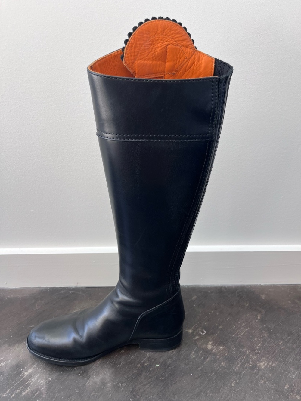 Fairfax & Favor Black Leather Knee-high boots  like new 38 / 7.5 - Picture 6 of 9